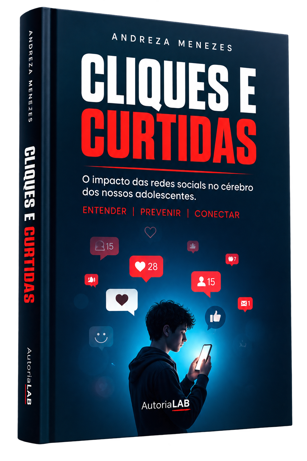 Capa do livro Cliques e Curtidas — Andreza Menezes